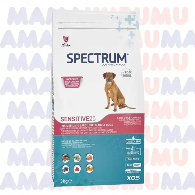 Spectrum Sensitive 26 Köpek Maması Alerjiye Eğilimli Köpekler İçin, 12 Kg
