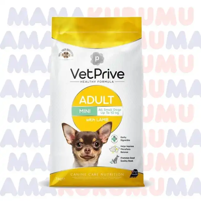VetPrive Mini Irk Yetişkin Köpek Maması 3 Kg - Kuzulu